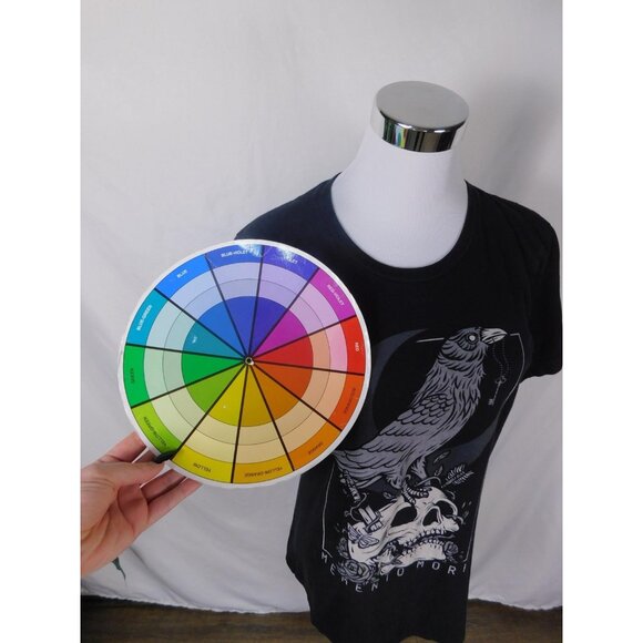 Memento Mori Crow Graphic T-Shirt Size Small Gothic - Picture 11 of 11